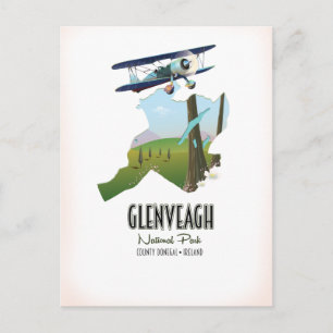 Glenveagh national park Ireland County Donegal map Postcard