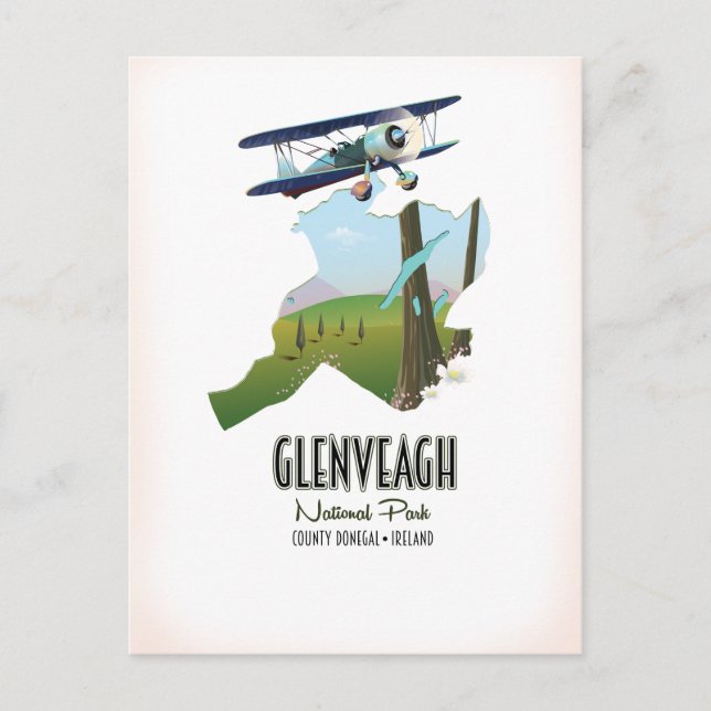 Glenveagh national park Ireland County Donegal map Postcard (Front)
