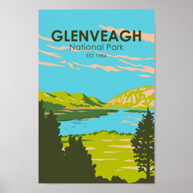 Glenveagh National Park Ireland Lough Veagh Travel Poster (Front)