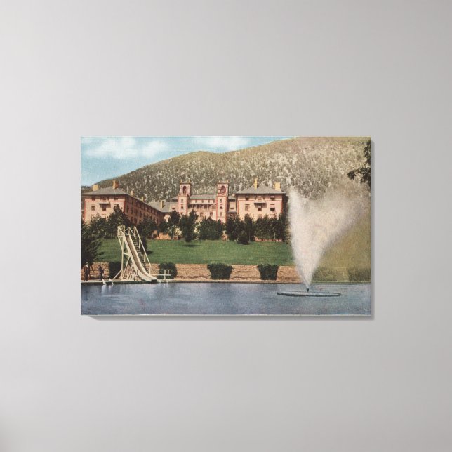 Glenwood Springs, CO - View of Hotel CO & Pool Canvas Print (Front)