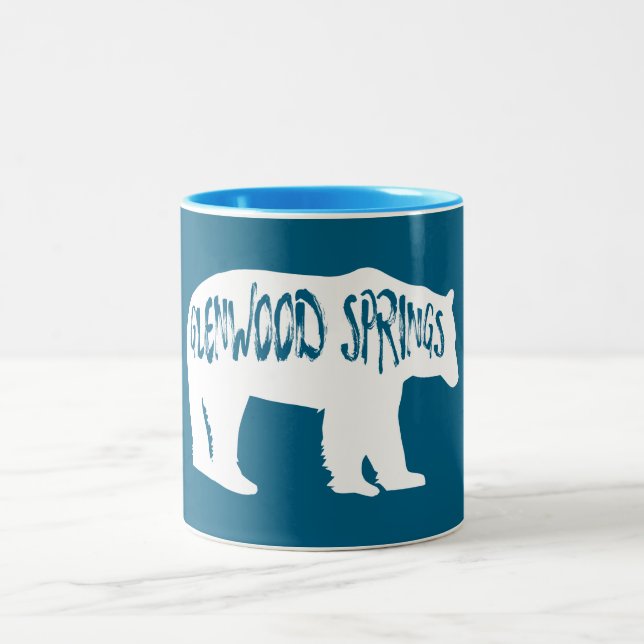 Glenwood Springs Colorado Bear Two-Tone Coffee Mug (Center)