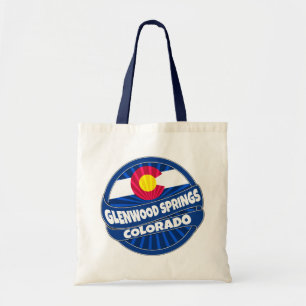 Glenwood Springs Colorado flag burst tote bag