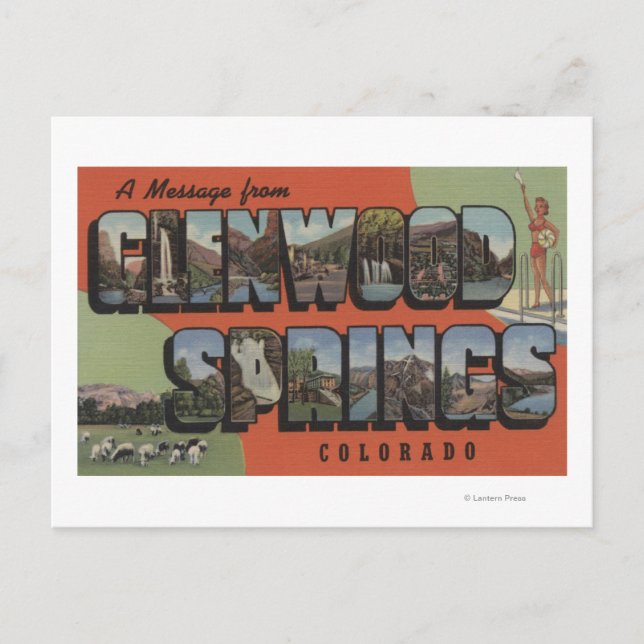 Glenwood Springs, Colorado - Large Letter Scenes 2 Postcard (Front)