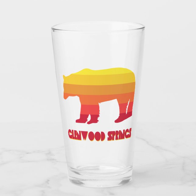 Glenwood Springs Colorado Rainbow Bear Glass (Front)