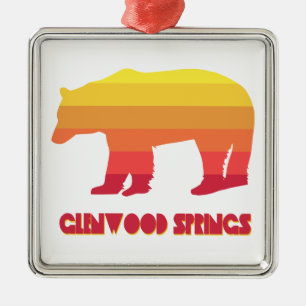Glenwood Springs Colorado Rainbow Bear Metal Tree Decoration