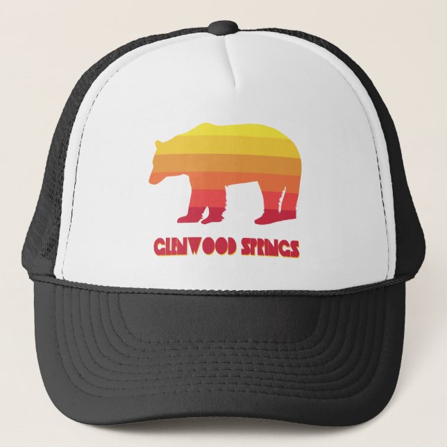 Glenwood Springs Colorado Rainbow Bear Trucker Hat (Front)