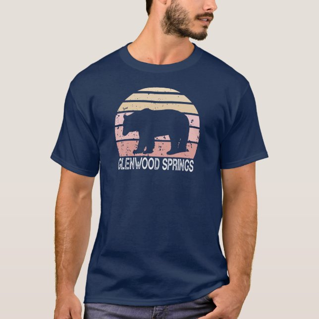 Glenwood Springs Colorado Retro Bear T-Shirt (Front)