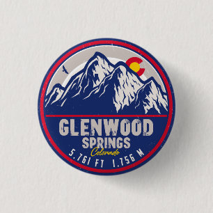 Glenwood Springs Colorado Ski Hiking Mountain 3 Cm Round Badge