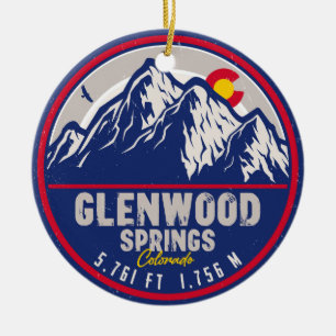 Glenwood Springs Colorado Ski Hiking Souvenirs Ceramic Tree Decoration