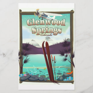 Glenwood Springs Colorado Ski poster. Stationery