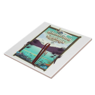 Glenwood Springs Colorado Ski poster. Tile