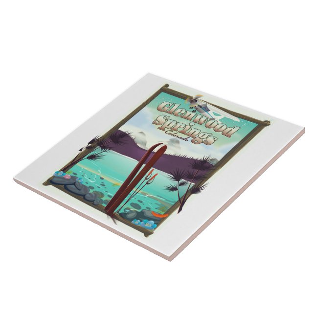 Glenwood Springs Colorado Ski poster. Tile (Side)