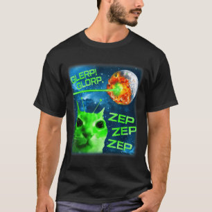 Glerp Glorp Funny Alien Cat Brainrot Meme T-Shirt