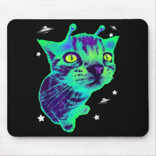 Glerp Glorp Funny Alien Cat Meme Gnarp Cat Silly A Mouse Mat
