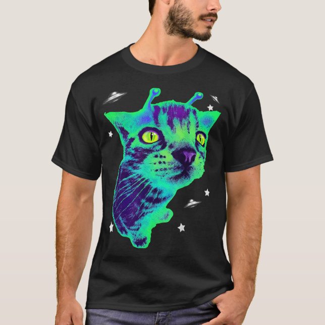 Glerp Glorp Funny Alien Cat Meme Gnarp Cat Silly A T-Shirt (Front)