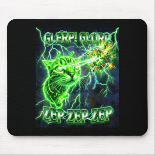Glerp Glorp Funny Alien Gnarp Alien Cat Silly Gift Mouse Mat