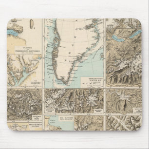Gletscherkarte - Glacier Atlas Map Mouse Mat