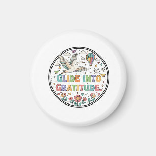 Glide into Gratitude: Retro Earth & Eco-Friendly Magnet