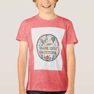 Glide into Gratitude: Retro Earth & Eco-Friendly Tri-Blend Shirt