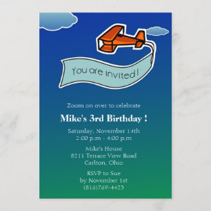 Glider -Birthday Party Invitation-2 Invitation