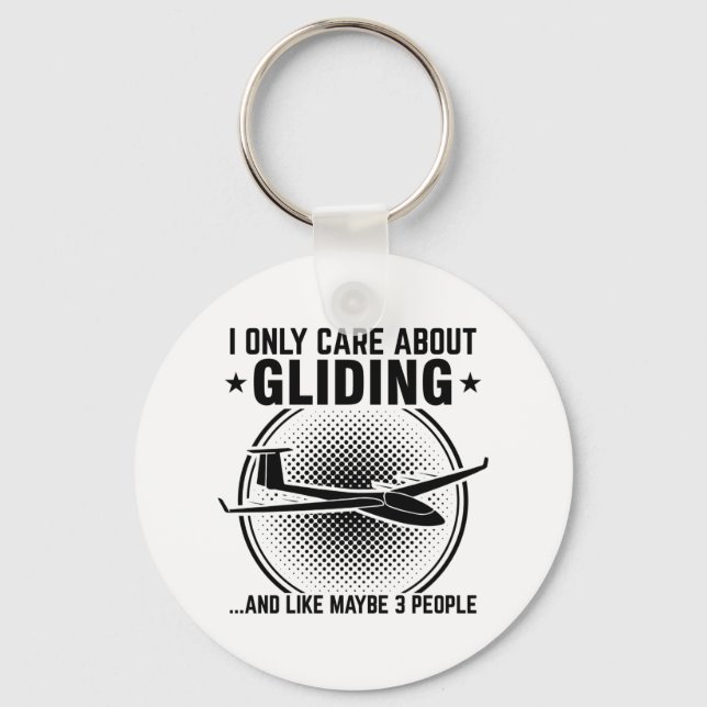 Glider Flight Pilot | Glider Flight School Gift Key Ring (Front)