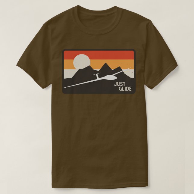 Glider Pilot Gliding Soaring Plane Retro T-Shirt (Design Front)