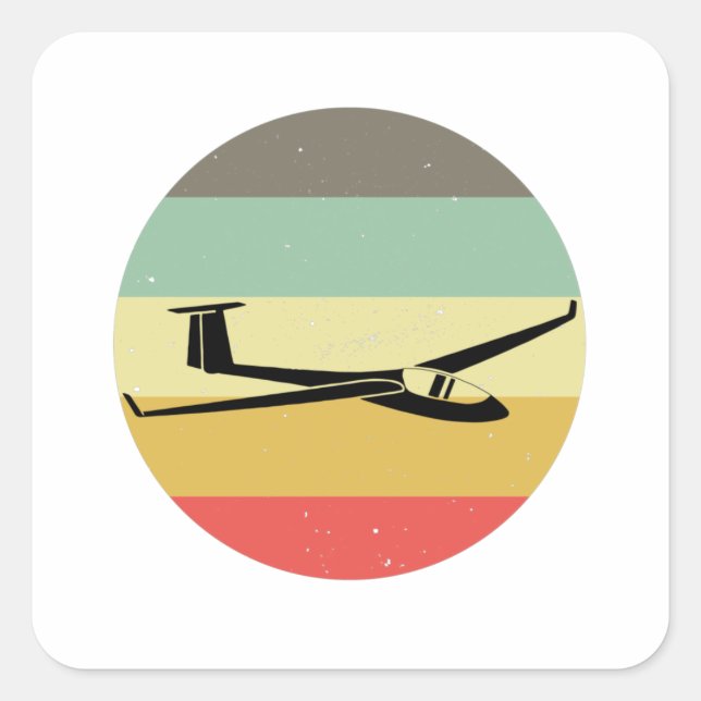 Glider | Pilot Gliding Soaring Sailplane Soar Gift Square Sticker (Front)