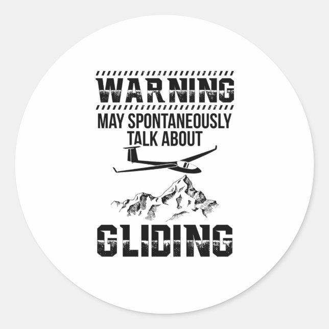 Glider Pilot | Gliding Soaring Soar Thermals Gifts Classic Round Sticker (Front)