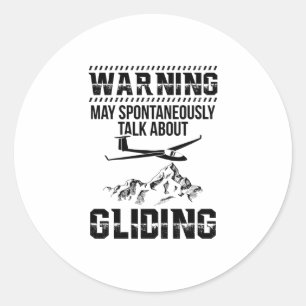 Glider Pilot   Gliding Soaring Soar Thermals Gifts Classic Round Sticker