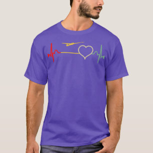 Glider Pilot Heartbeat Vintage Gift  T-Shirt