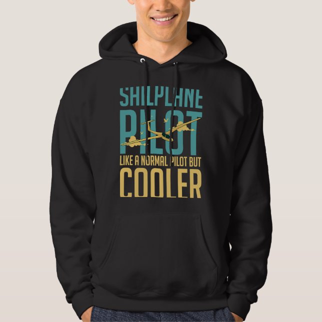 Glider Plane Pilot Flying Sailplane Training Fligh Hoodie (Front)