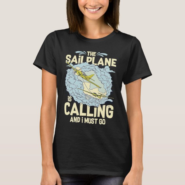 Glider Plane Pilot Flying Sailplane Training Fligh T-Shirt (Front)