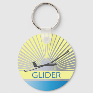 Glider Sailplane Aircraft Key Ring