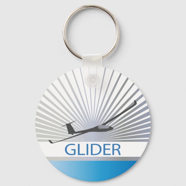 Glider Sailplane Aircraft Key Ring (Front)