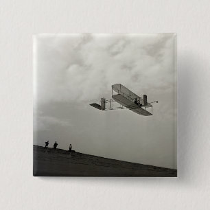 Glider Test Flight Aviation Wright Brothers 15 Cm Square Badge
