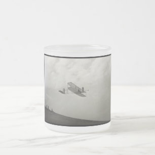 Glider Test Flight Aviation Wright Brothers Frosted Glass Coffee Mug