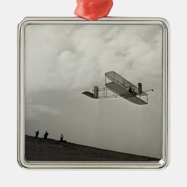 Glider Test Flight Aviation Wright Brothers Metal Tree Decoration (Front)