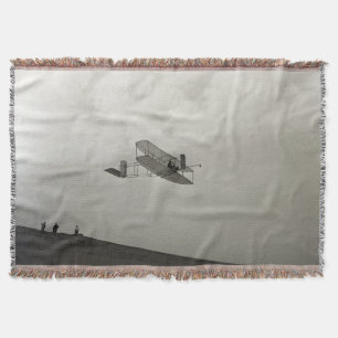 Glider Test Flight Aviation Wright Brothers Throw Blanket