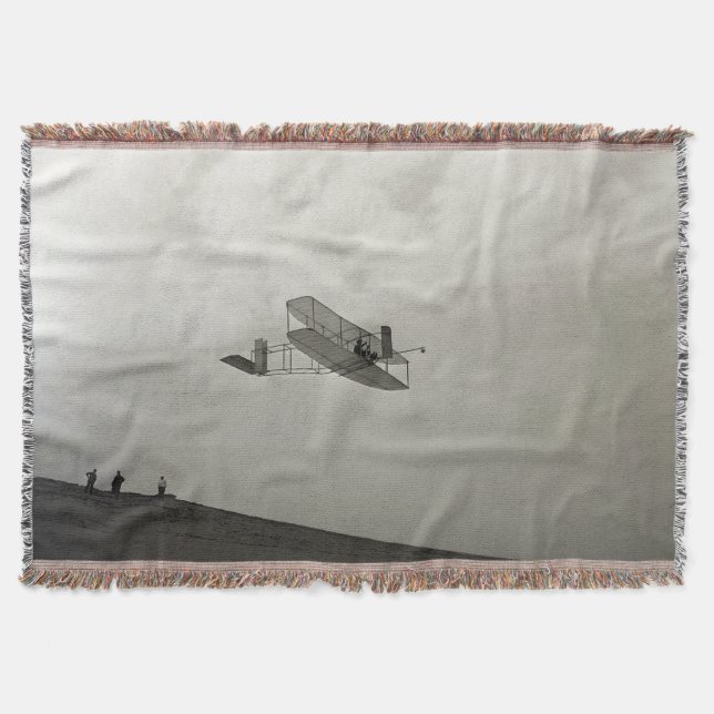 Glider Test Flight Aviation Wright Brothers Throw Blanket (Front)