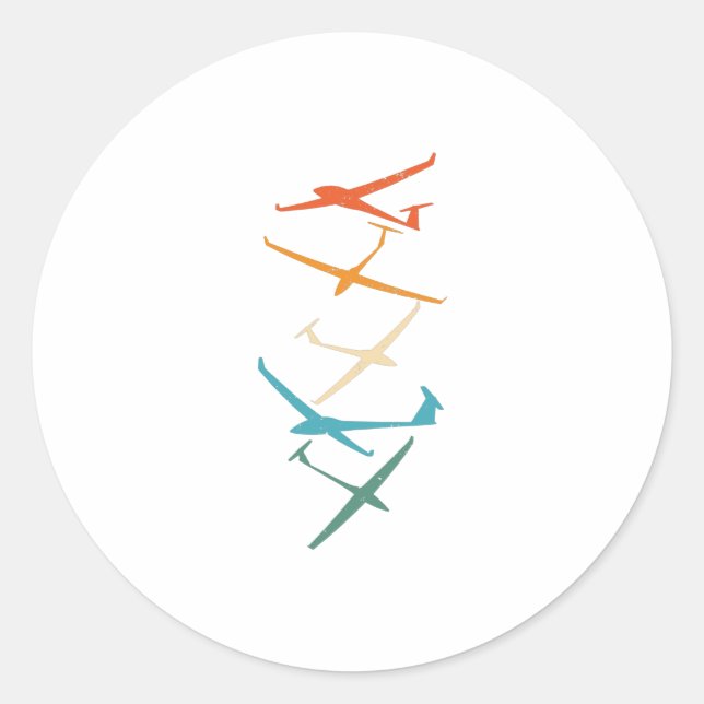 Gliders | Glider Pilot Thermals Soaring Soar Gifts Classic Round Sticker (Front)