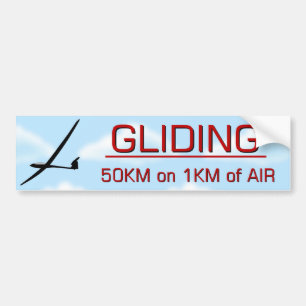 GLIDING 50KM BUMPER STICKER