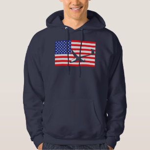 Gliding Aeroplanes USA American Flag Pilot Glider Hoodie