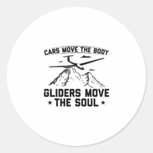 Gliding gift idea for men - Soaring Glider Glide Classic Round Sticker