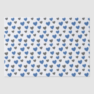 Gliding Hearts - Blue and Grey Tissue Paper