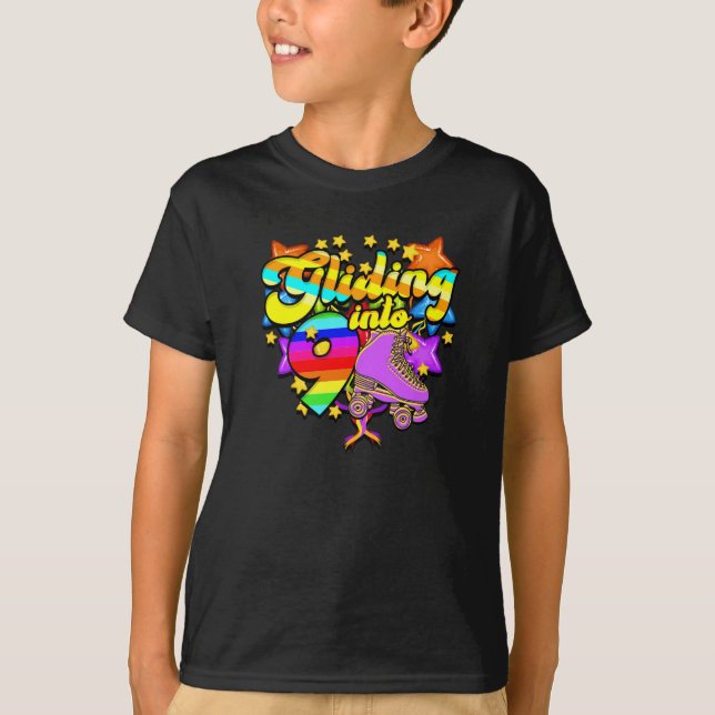 Gliding into 9 - ice skating T-Shirt (Front)