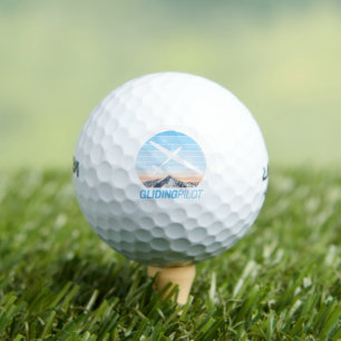 Gliding Pilot Vintage Aviator Sunset Aeroplane Golf Balls