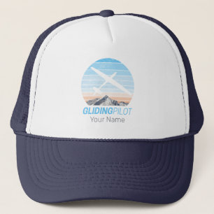 Gliding Pilot Vintage Aviator Sunset Airplane Trucker Hat