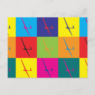 Gliding Pop Art Postcard