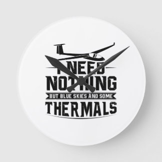Gliding Sayings | Glider Pilots Soaring Hobby Gift Round Clock