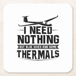 Gliding Sayings | Glider Pilots Soaring Hobby Gift Square Paper Coaster